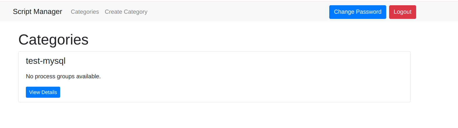 Change password and logout buttons